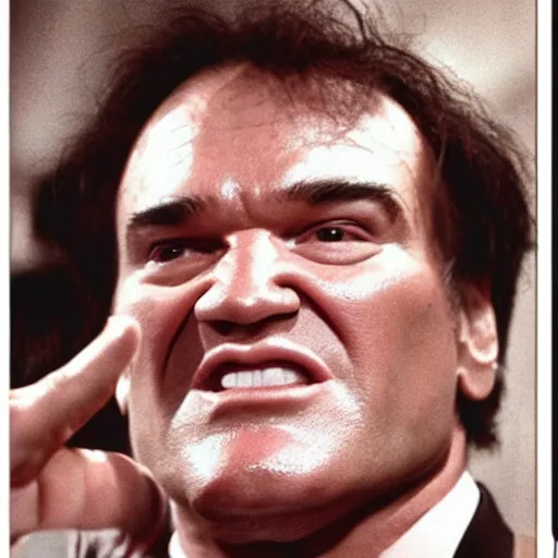 Prompt: human feet on quentin tarantino face, feet