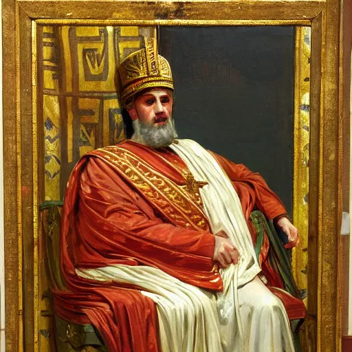 Prompt: painting of a byzantine emperor by john - joseph benjamin constant