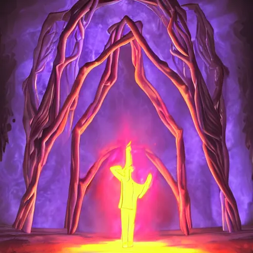 Prompt: a demonic ( magical ) glowing portal!! to hell