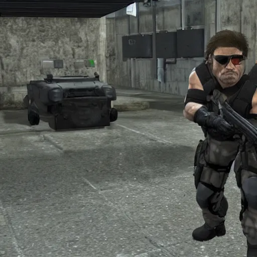 Prompt: danny devito as solid snake in metal gear solid, playstation 1