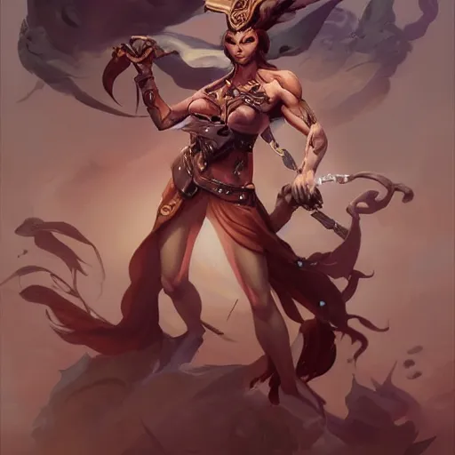 Image similar to stylized and full dressed muscular female D&D warrior character, full body, dinamic body pose, beautiful and simetric face, digital art by Peter Mohrbacher and Artgerm and Julie Dillon and Alex Ross, atmospheric cinematic lighting, concept art, matte, sharp focus, stunning, beautiful, powerfull illustration, highly detailed award-winning masterpiece with incredible and beautiful details, trending on ArtStation