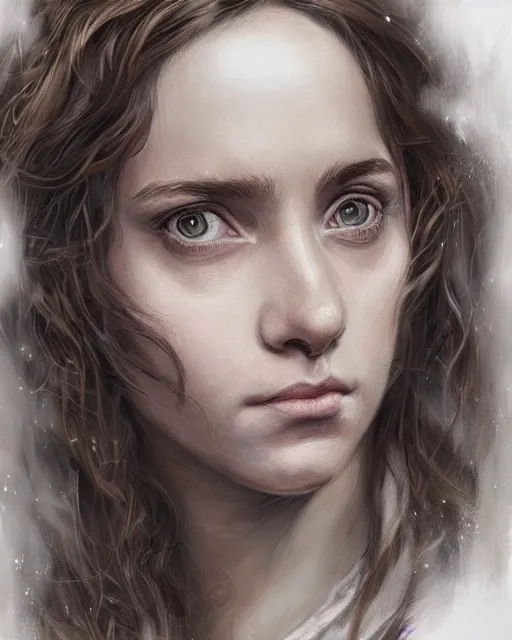 Prompt: portrait of hermione granger, hyper realistic face, beautiful eyes, fantasy art, in the style of greg rutkowski, intricate, hyper detailed, smooth