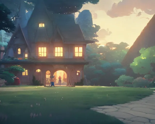 Prompt: fantasy house, cory loftis, james gilleard, atey ghailan, makoto shinkai, goro fujita, studio ghibli, rim light, exquisite lighting, clear focus, very coherent, plain background, soft painting