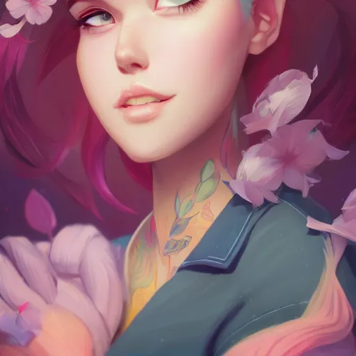 Image similar to a portrait of lilly, art by lois van baarle and loish and ross tran and rossdraws and sam yang and samdoesarts and artgerm and saruei and disney and wlop, digital art, highly detailed, intricate, sharp focus, trending on artstation hq, deviantart, unreal engine 5, 4 k uhd image