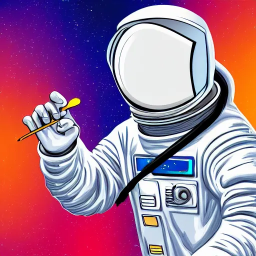 astronaut sticking a fork in an outlet. art deco. 8k Stable Diffusion