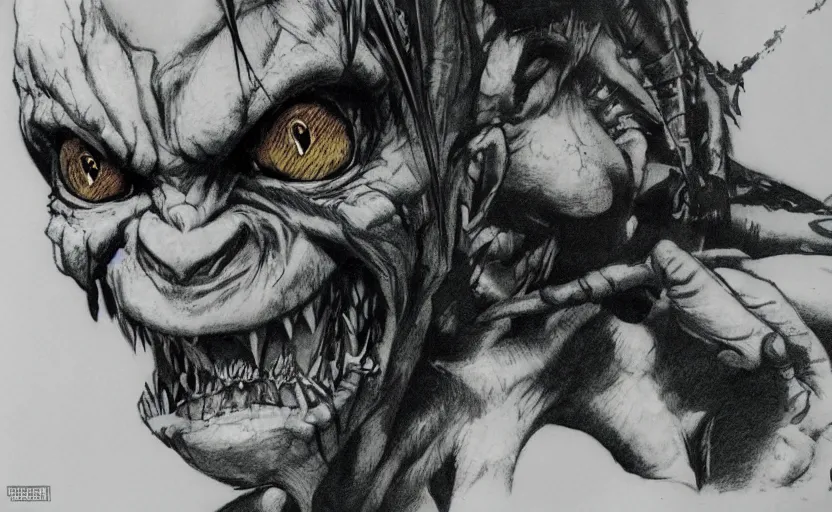 Image similar to yoji shinkawa drawing of gollum