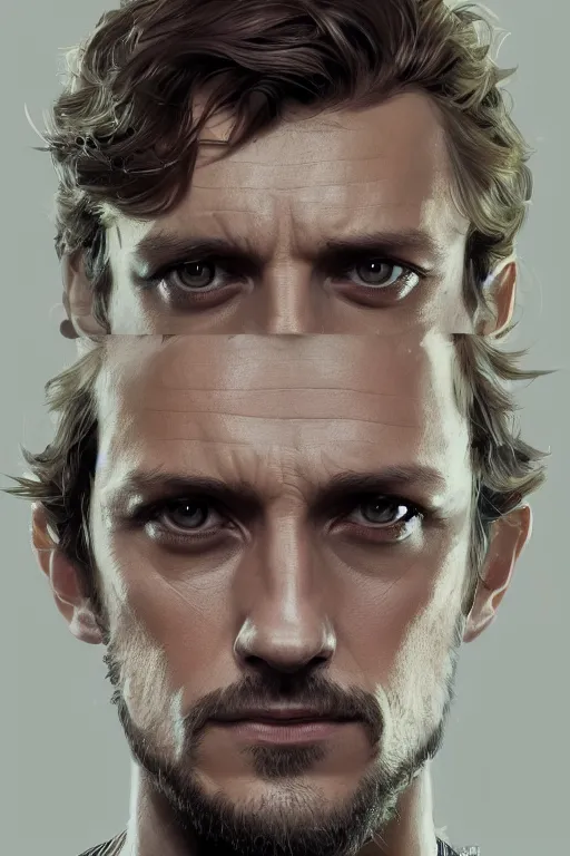 Prompt: symmetry!! portrait of hugh dancy in the style of horizon zero dawn, machine face, intricate, elegant, highly detailed, digital painting, artstation, concept art, smooth, sharp focus, illustration, art by artgerm and greg rutkowski and alphonse mucha, 8 k