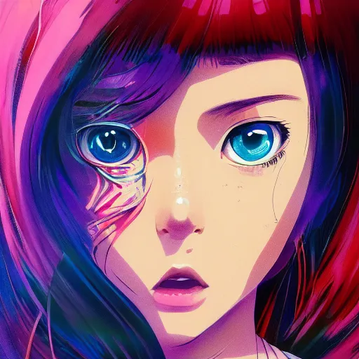 Image similar to A cosmic girl with big and cute eyes, holding the earth || VERY ANIME, fine-face, realistic shaded perfect face, fine details. Anime. realistic shaded lighting poster by Ilya Kuvshinov katsuhiro otomo ghost-in-the-shell, magali villeneuve, artgerm, Jeremy Lipkin and Michael Garmash, Rob Rey and Kentarõ Miura style, trending on art station