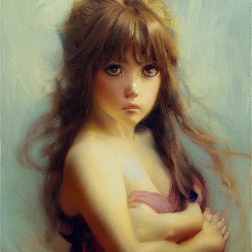 Prompt: detailed portrait of pouting anime girl, a painting by gaston bussiere, craig mullins, j. c. leyendecker