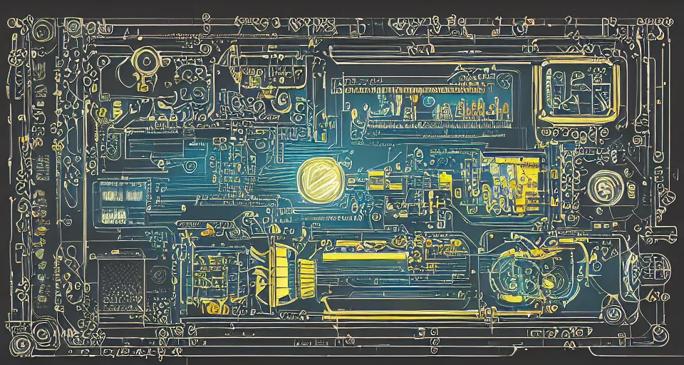 Image similar to product photography framing within an artificer's keep. digital paint krita render of a small square fantasy vacuum - tube motherboard made and powered by crystalline circuitry. trending on artstation. premium print by angus mckie