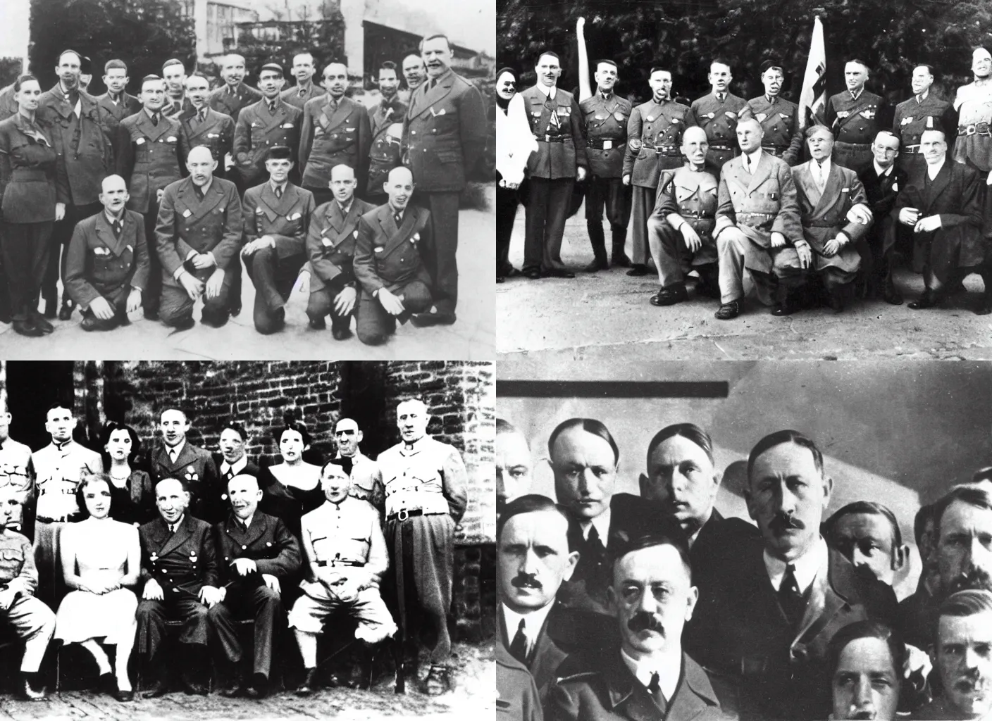 Prompt: hitler curchill group photo, hulton archives, high resolution