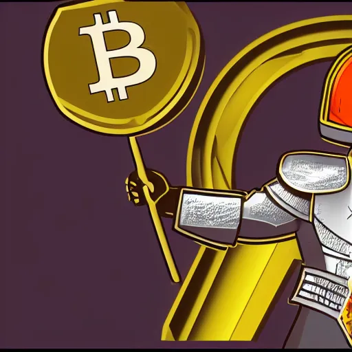 Image similar to a vector of a bussines man with a gladiator helmet with bitcoin logo on it, cinematic, 8k, digital art, matte painting