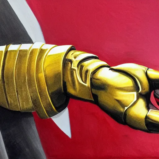 Image similar to infinity gauntlet, close up, high detail, photorealistic, realism, crimson tide, national championship