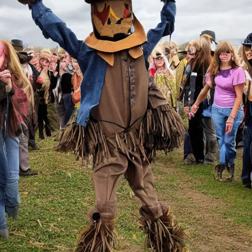 Prompt: a scarecrow doing a catwalk, famous, show