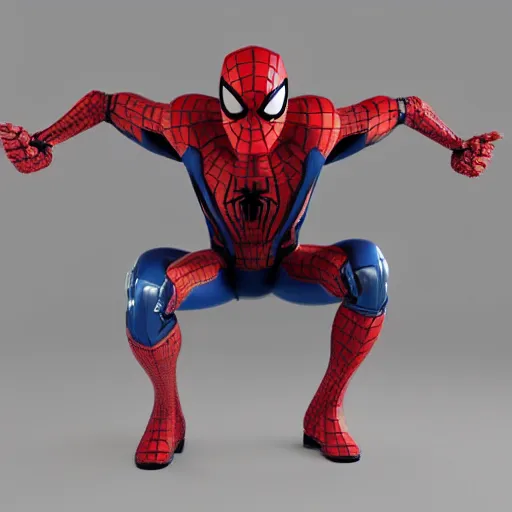 Image similar to 3 d model, robot spider - man by pantokrator rendered in unreal engine, orthodox cyberpunk, mech body, wires from the matrix movie, sci - fi