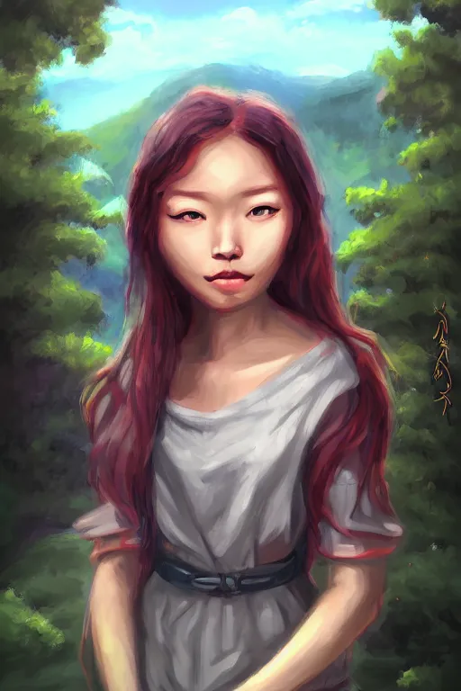 Prompt: a portrait of a character in a scenic environment by Janice Sung
