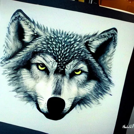 Image similar to ( wolf ) with the head of an owl