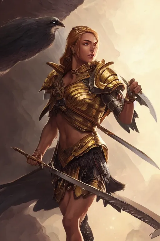 Image similar to amazon valkyrie athena, d & d, fantasy, portrait, highly detailed, headshot, digital painting, trending on artstation, concept art, sharp focus, illustration, art by artgerm and greg rutkowski and magali villeneuve