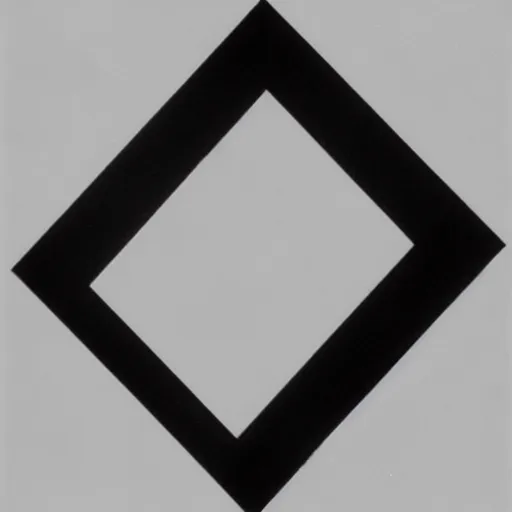 Prompt: a vinyl decal of a black square, black ink shading on white background, by Kazimir Malevich