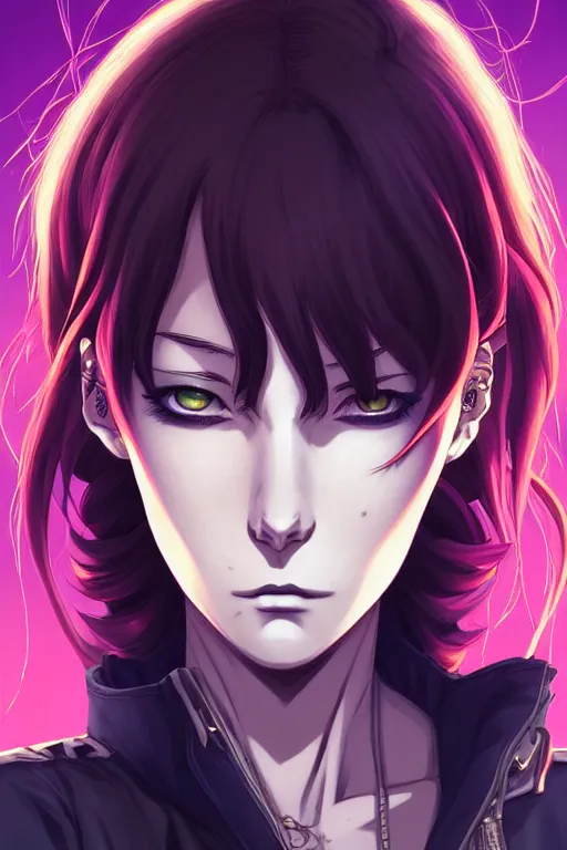 Image similar to a portrait of revy from black lagoon manga, symmetrical eyes, symmetrical face, art by lois van baarle and loish and ross tran and rossdraws and sam yang and samdoesarts and artgerm, digital art, highly detailed, intricate, sharp focus, trending on artstation hq, deviantart, unreal engine 5, 4 k uhd image