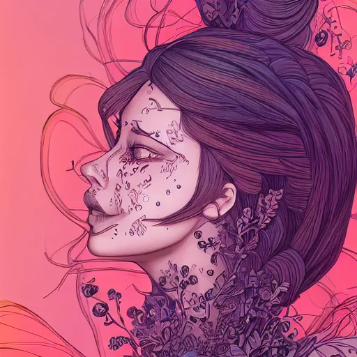 Prompt: the face of an incredibly gorgeous young woman dressed as garlic looking up, an ultrafine detailed illustration by james jean, intricate linework, bright colors, final fantasy, behance contest winner, vanitas, angular, altermodern, unreal engine 5 highly rendered, global illumination, radiant light, detailed and intricate environment