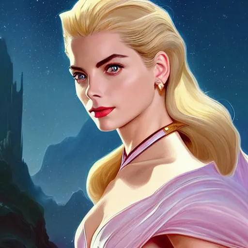 Prompt: A combination of Grace Kelly's and Willa Holland's and Ashley Greene's faces as She-Ra, western, D&D, fantasy, intricate, elegant, highly detailed, digital painting, artstation, concept art, matte, sharp focus, illustration, art by Artgerm and Greg Rutkowski and Alphonse Mucha