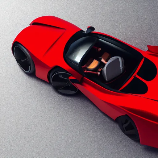 Prompt: a low poly object of a single sport car positioned in the center of the image on the white background