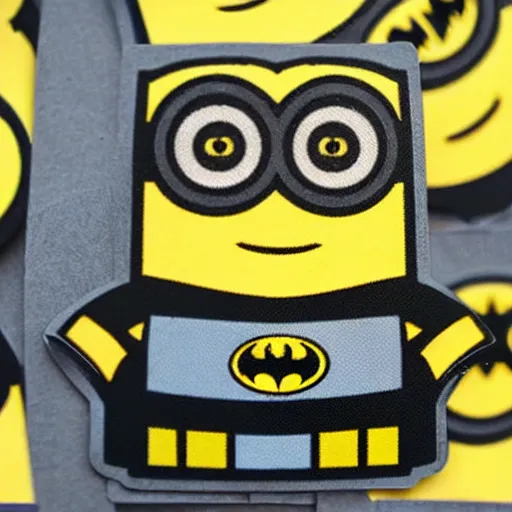 Prompt: a sticker of batman as a minion