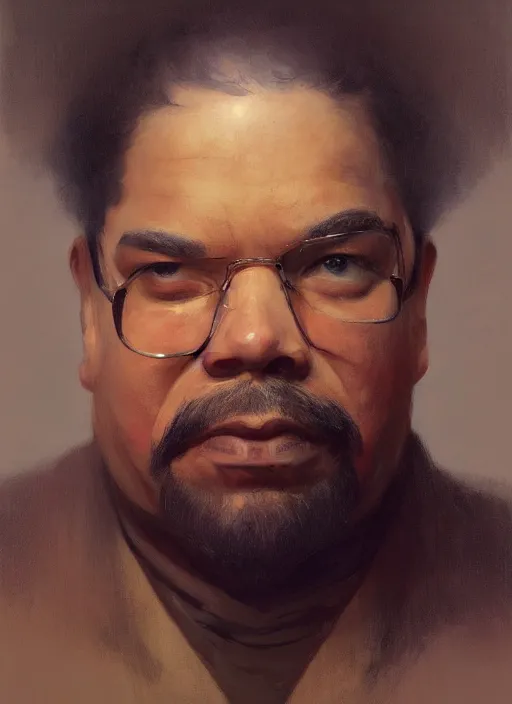 Prompt: front view portrait Stephen McKinley Henderson as thufir hawat, human computer, VR headset, digital art from artstation by Ruan Jia and Mandy Jurgens and Artgerm and william-adolphe bouguereau