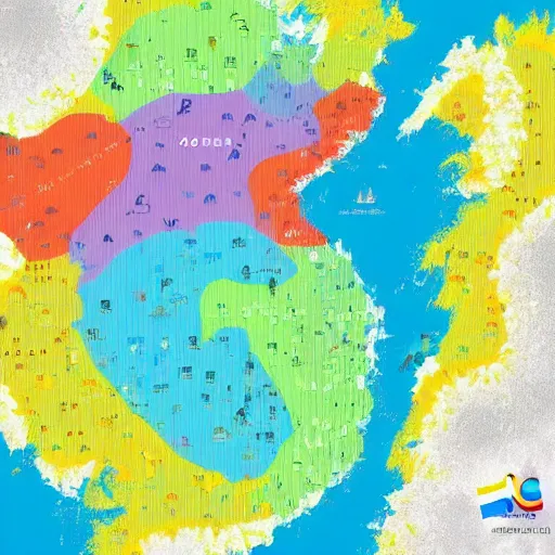 Image similar to a colorful map of south korea