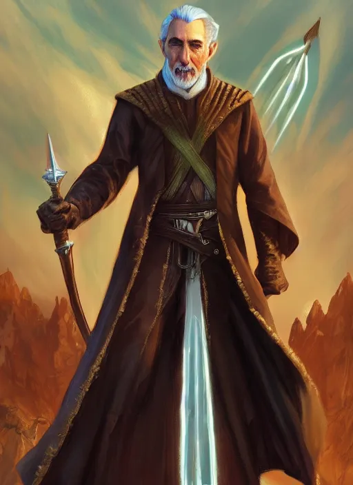 Image similar to count dooku, ultra detailed fantasy, dndbeyond, bright, colourful, realistic, dnd character portrait, full body, pathfinder, pinterest, art by ralph horsley, dnd, rpg, lotr game design fanart by concept art, behance hd, artstation, deviantart, hdr render in unreal engine 5
