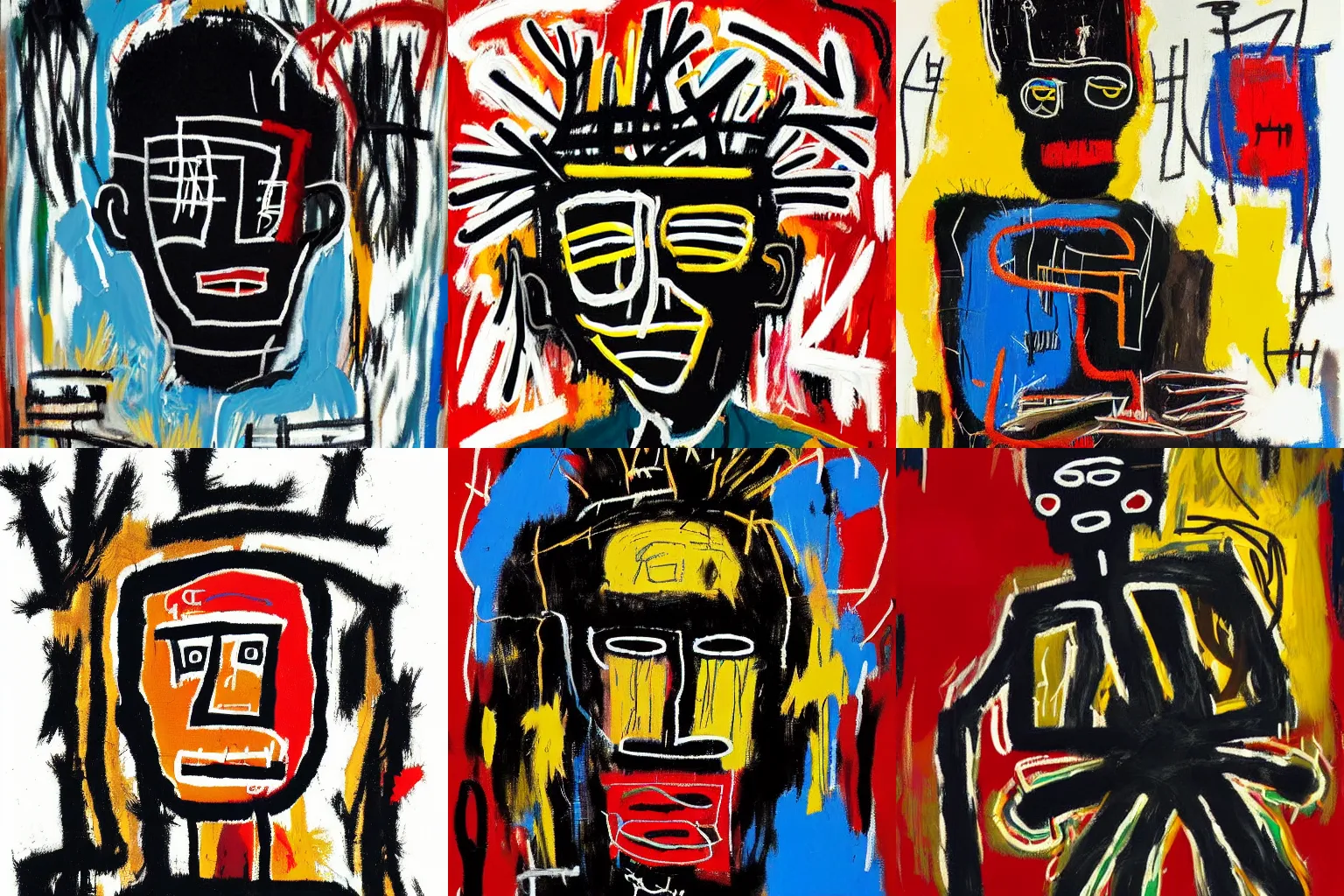 Prompt: extremely highly detailed hi-res majestic painting of an black strong african man by jean-michel basquiat