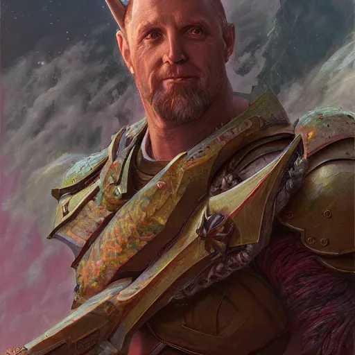 Image similar to The Unicorn Doomslayer, character portrait by Donato Giancola, Craig Mullins, digital art, trending on artstation