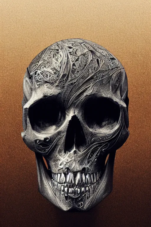 Image similar to skull, close - up portrait, powerful, intricate, elegant, volumetric lighting, digital painting, highly detailed, artstation, sharp focus, illustration, concept art, black ink pen, small gold leaf flake accents