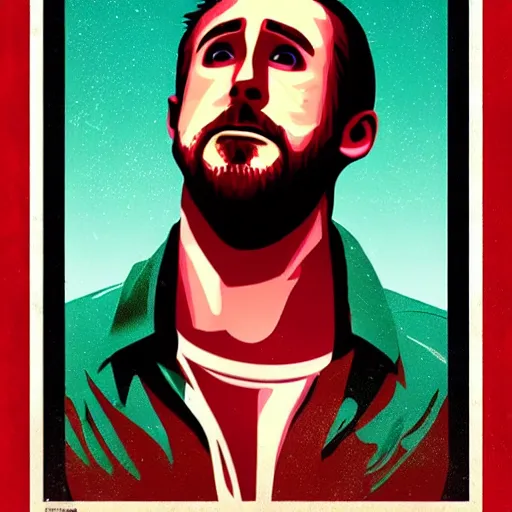 Image similar to ryan gosling from movie drive in game poster hotline miami