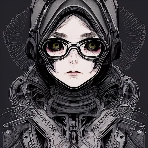 Image similar to techwear occultist, chaos magick, leviathan cross, androgynous, beautiful, detailed symmetrical close up portrait, intricate complexity, in the style of artgerm and ilya kuvshinov, cel shaded