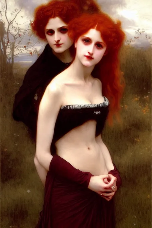 Image similar to victorian vampire blondes, painting by rossetti bouguereau, detailed art, artstation