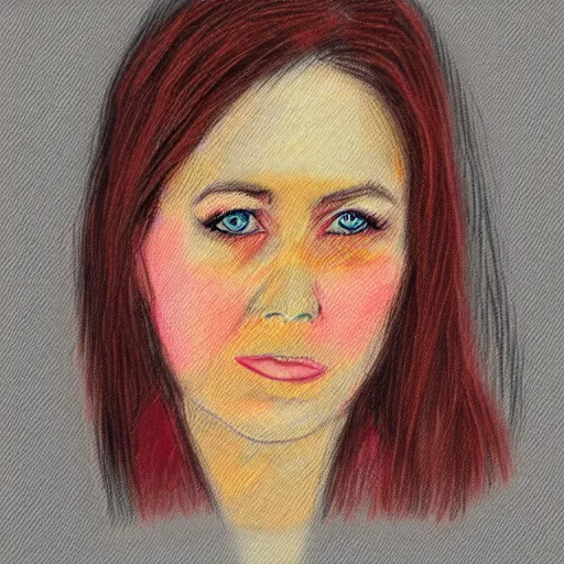 Prompt: female portrait, in crayon