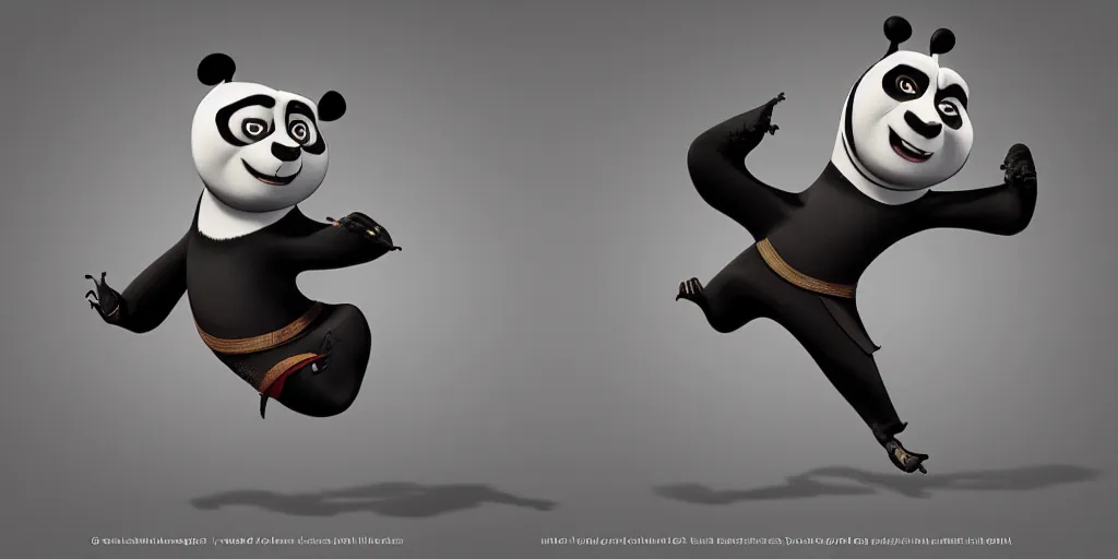 Image similar to mr bean in kung fu panda style, digital art, unreal engine