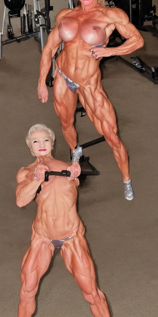 Image similar to muscular Betty white