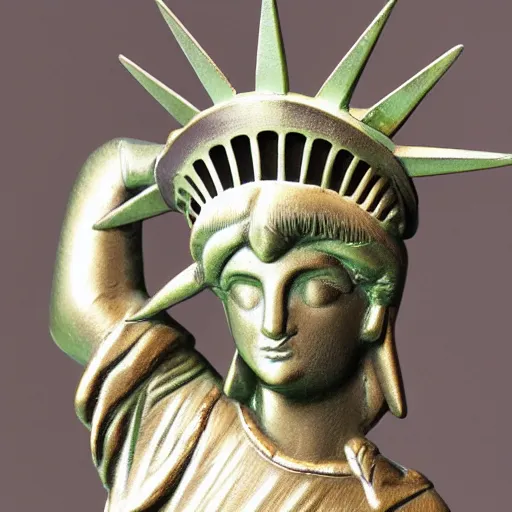 Prompt: bronze statue of liberty