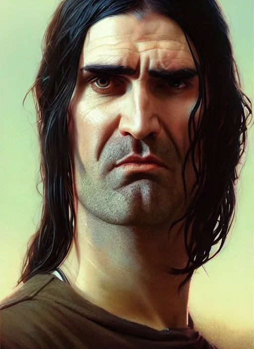 Image similar to highly detailed portrait of peter steele in gta v, stephen bliss, unreal engine, fantasy art by greg rutkowski, loish, rhads, ferdinand knab, makoto shinkai and lois van baarle, artgerm, pixar, ilya kuvshinov, rossdraws, tom bagshaw, global illumination, radiant light, detailed and intricate environment