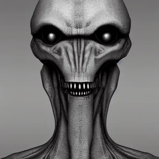 Image similar to alien grey, tall, very thin, terrifying, grimdark, photorealistic