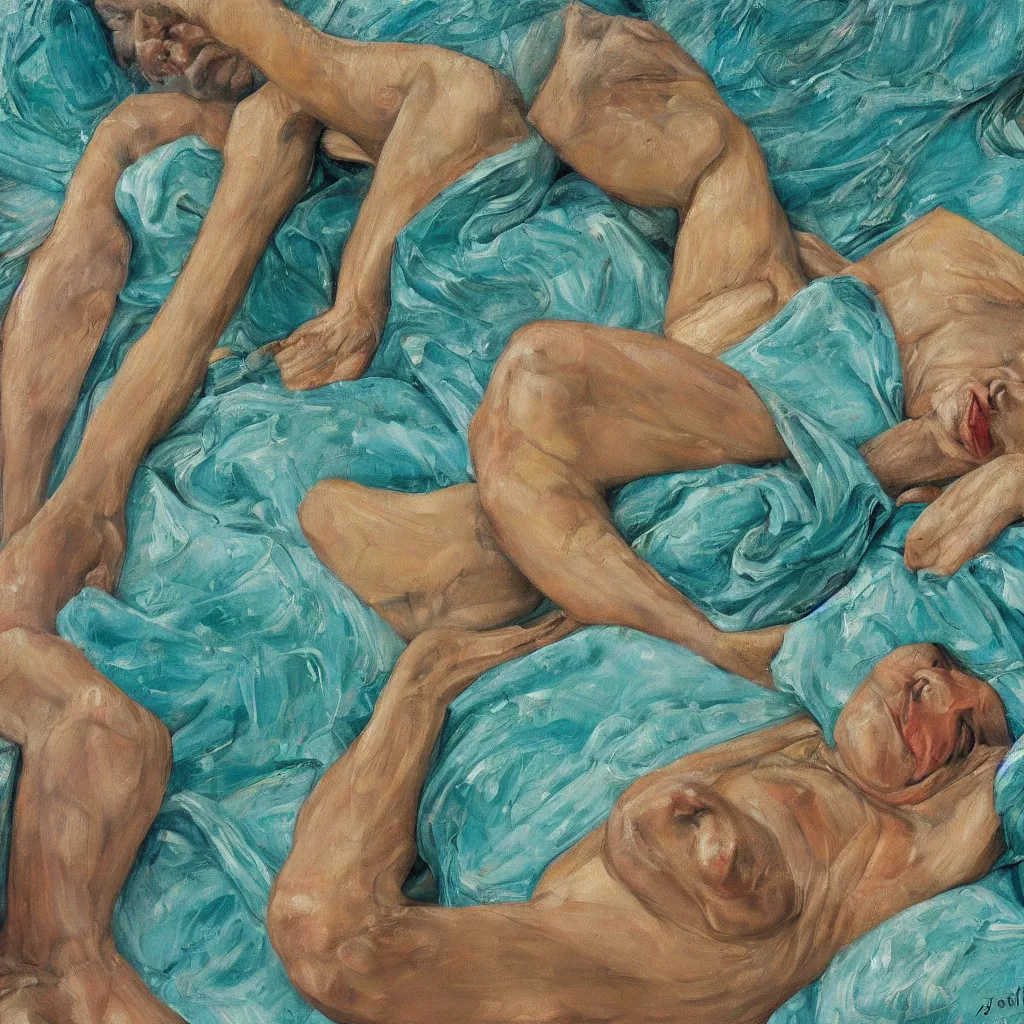 Prompt: high quality high detail painting by lucian freud, jenny savile, turquoise, hd