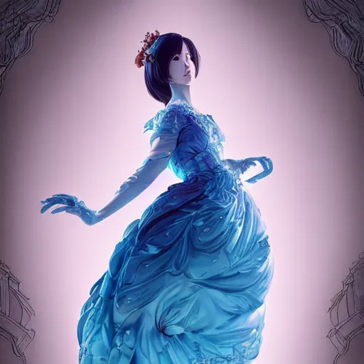 Image similar to the portrait of a blueberry that resembles an absurdly beautiful, graceful, elegant, sophisticated irene bae gravure idol, an ultrafine hyperdetailed illustration by kim jung gi, irakli nadar, intricate linework, bright colors, octopath traveler, final fantasy, unreal engine 5 highly rendered, global illumination, radiant light, detailed and intricate environment