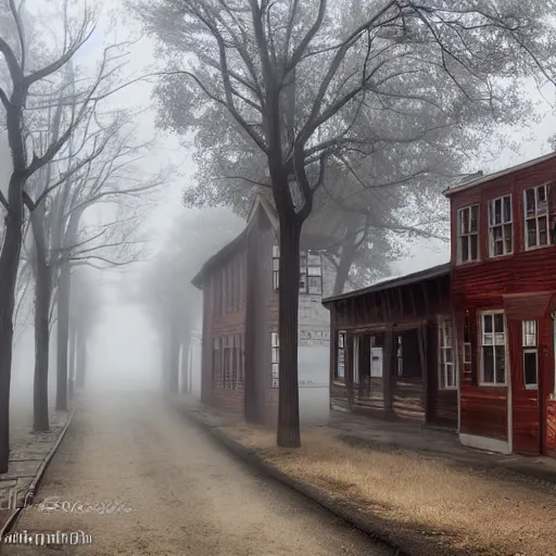 Image similar to Foggy ghost town