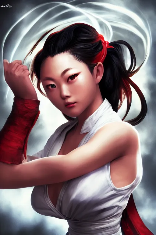 Image similar to Chun-Lil , Street Fighter , pretty face, ultra detailed, digital art, 8k ,character ,realistic, portrait, hyperrealistic