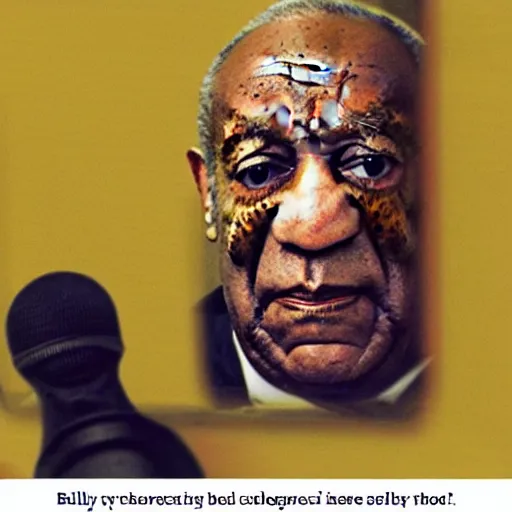 Image similar to bill cosby looking in a mirror, movie poster, silly