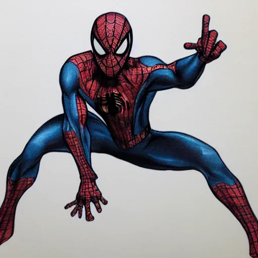 Image similar to sketch of spiderman, anatomically correct