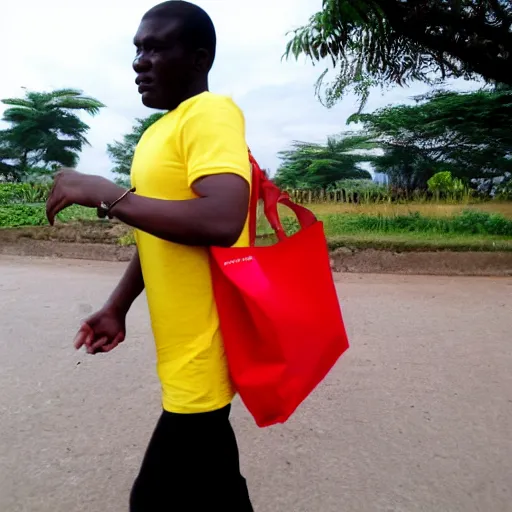 Image similar to thief carrying bag of money in the style of john muafangejo